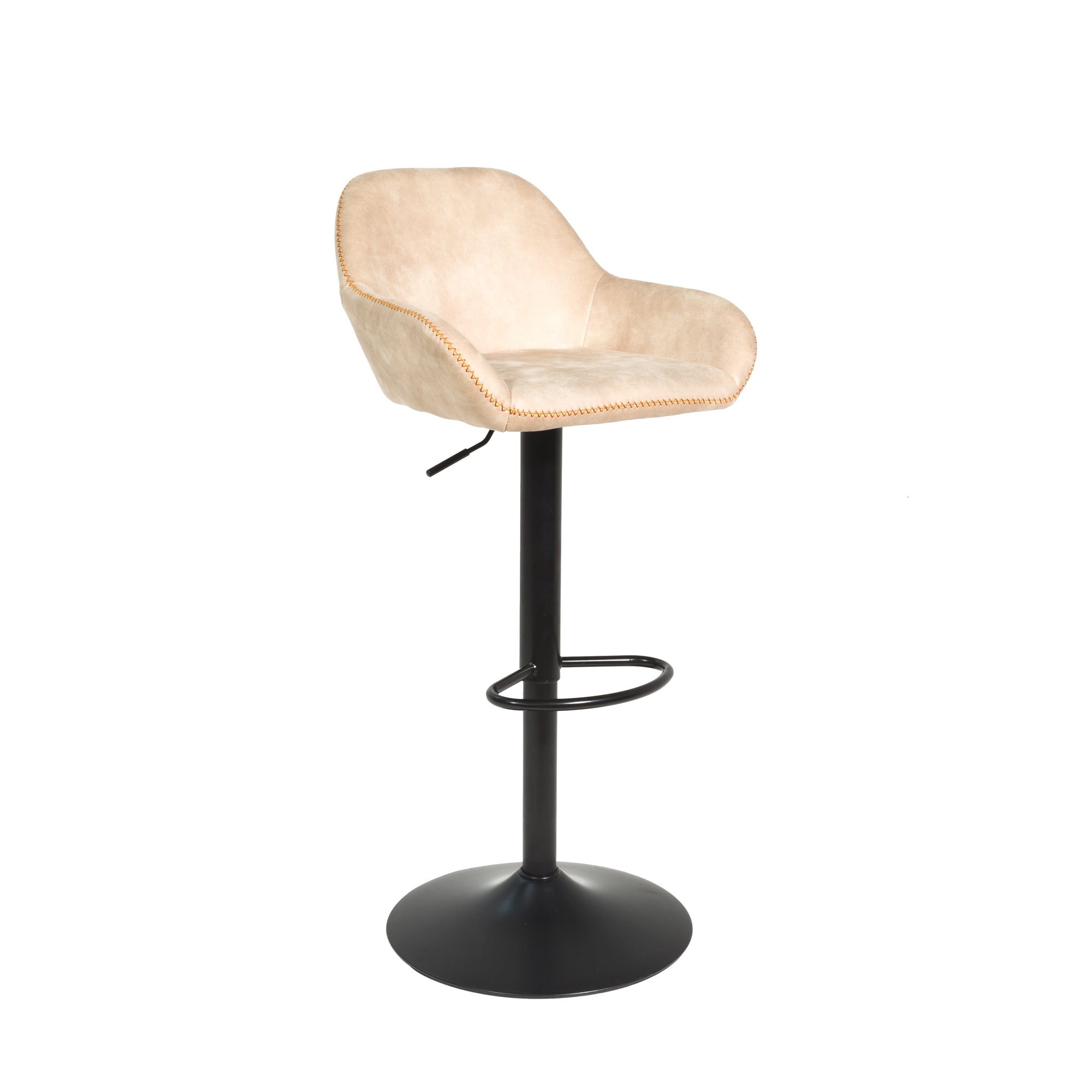 Baxter Moleskin Oyster Cream Gas Lift Set of Two Kitchen Bar Stools
